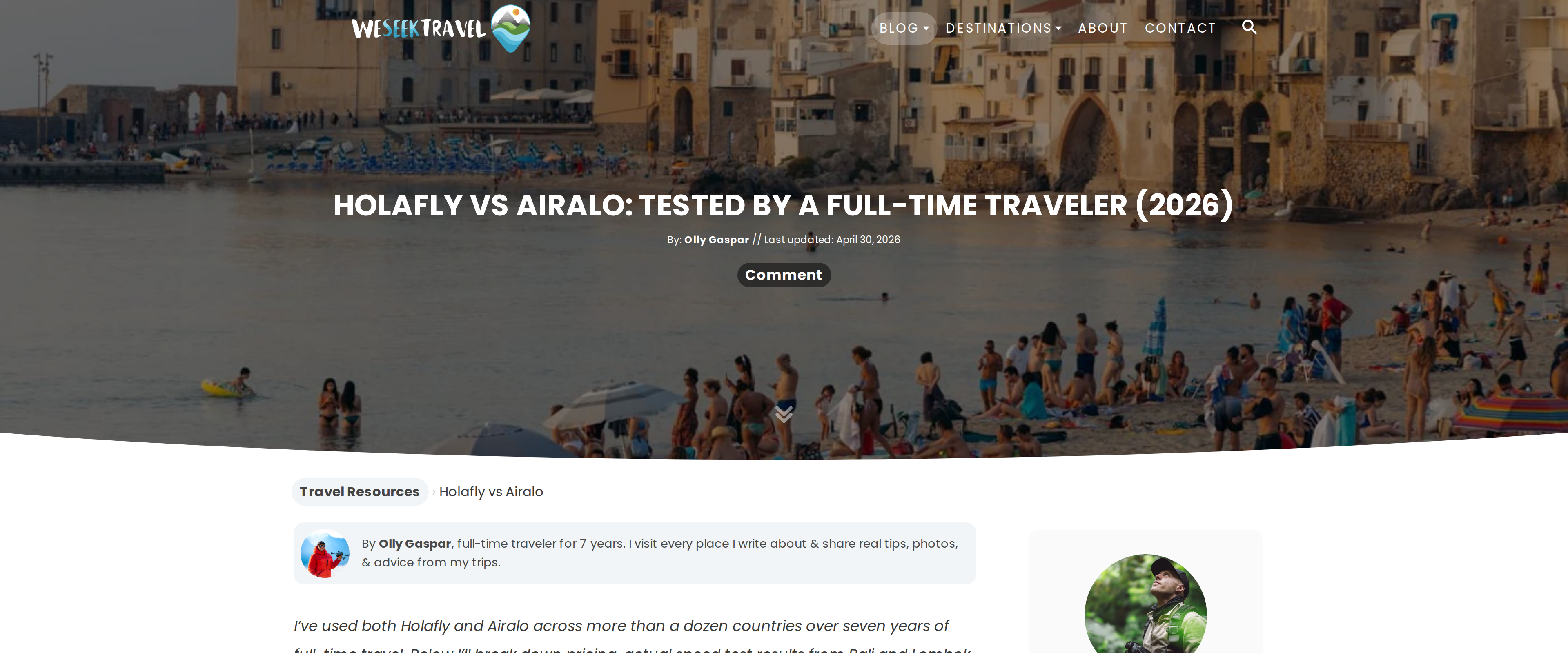 Holafly vs Airalo comparison article from a full-time traveler